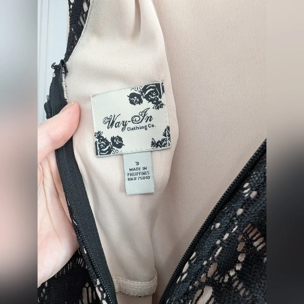 Way-In Clothing Co. Black Lace Short A-Line Dress